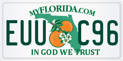 FL license plate EUUC96