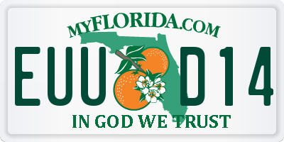 FL license plate EUUD14