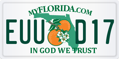 FL license plate EUUD17