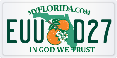 FL license plate EUUD27