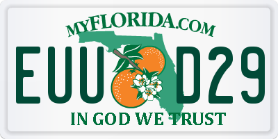 FL license plate EUUD29