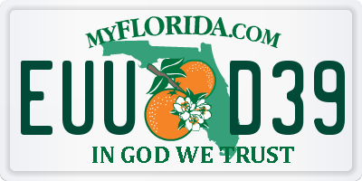FL license plate EUUD39
