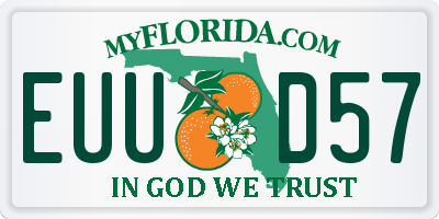 FL license plate EUUD57