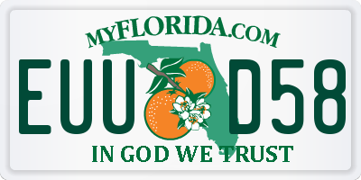 FL license plate EUUD58