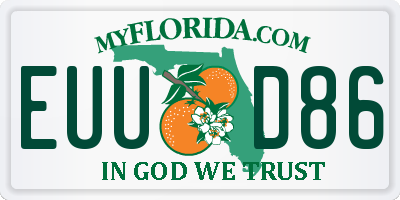FL license plate EUUD86