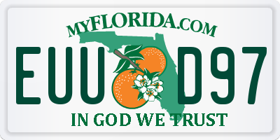FL license plate EUUD97