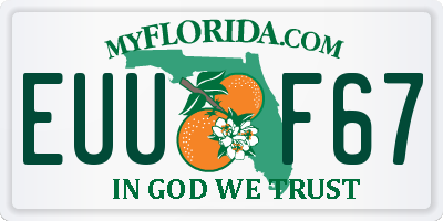 FL license plate EUUF67