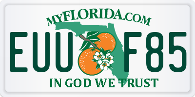 FL license plate EUUF85