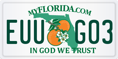 FL license plate EUUG03