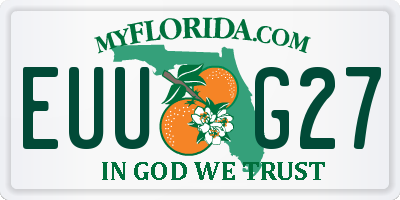 FL license plate EUUG27