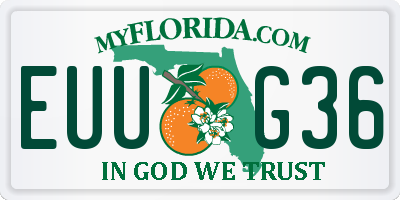 FL license plate EUUG36