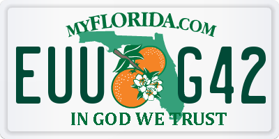 FL license plate EUUG42