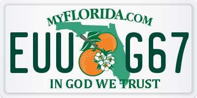 FL license plate EUUG67