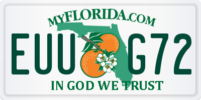 FL license plate EUUG72