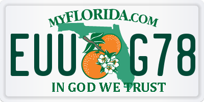 FL license plate EUUG78