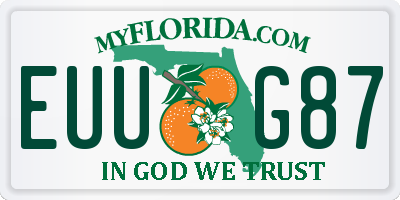 FL license plate EUUG87