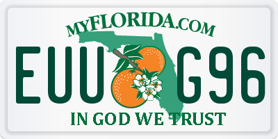 FL license plate EUUG96