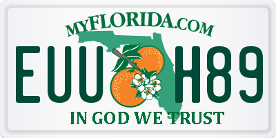 FL license plate EUUH89