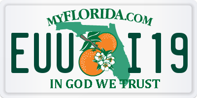 FL license plate EUUI19