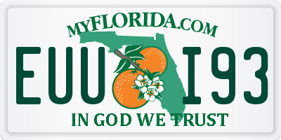 FL license plate EUUI93