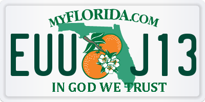 FL license plate EUUJ13