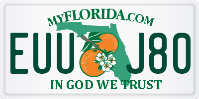 FL license plate EUUJ80