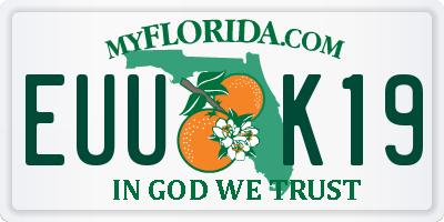 FL license plate EUUK19