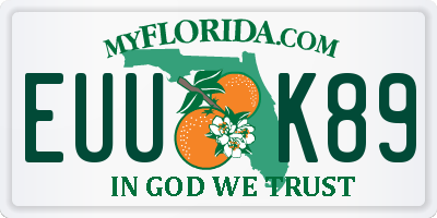 FL license plate EUUK89