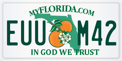 FL license plate EUUM42