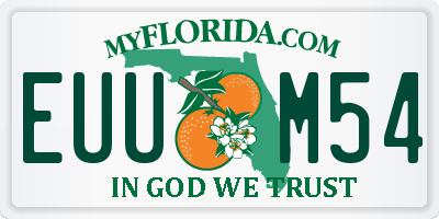 FL license plate EUUM54