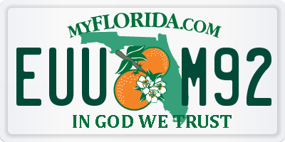 FL license plate EUUM92