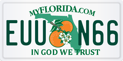 FL license plate EUUN66