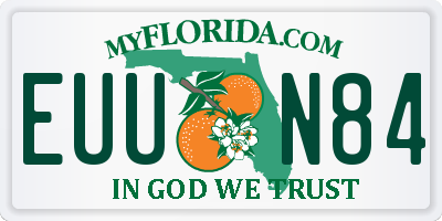 FL license plate EUUN84