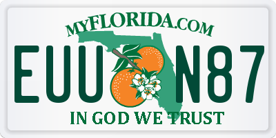 FL license plate EUUN87