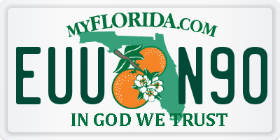 FL license plate EUUN90