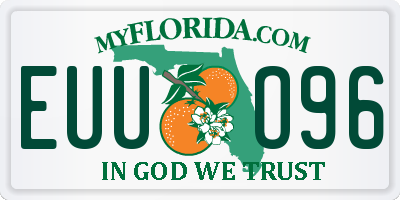FL license plate EUUO96