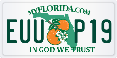 FL license plate EUUP19