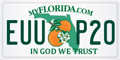 FL license plate EUUP20