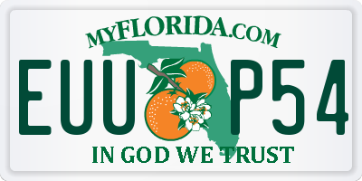 FL license plate EUUP54