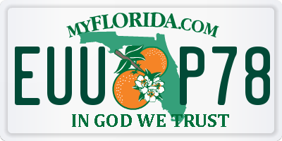FL license plate EUUP78
