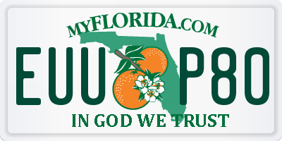 FL license plate EUUP80
