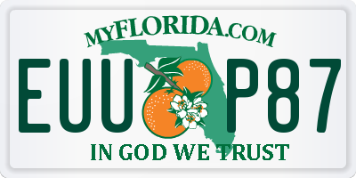 FL license plate EUUP87