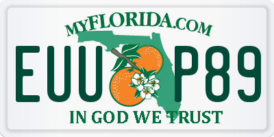 FL license plate EUUP89