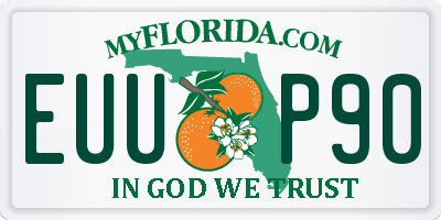 FL license plate EUUP90