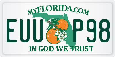 FL license plate EUUP98
