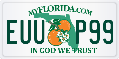 FL license plate EUUP99
