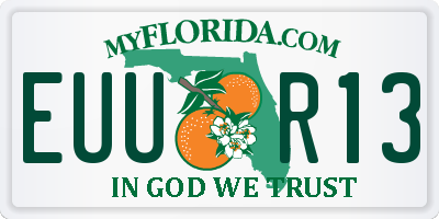 FL license plate EUUR13