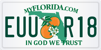 FL license plate EUUR18