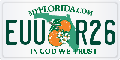 FL license plate EUUR26