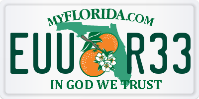 FL license plate EUUR33